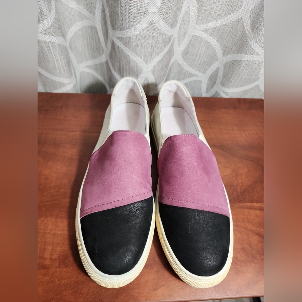 Chocolat Blu.. Gray, Black and Purple Loafers